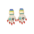 Rhinestones Hands Floral Earrings