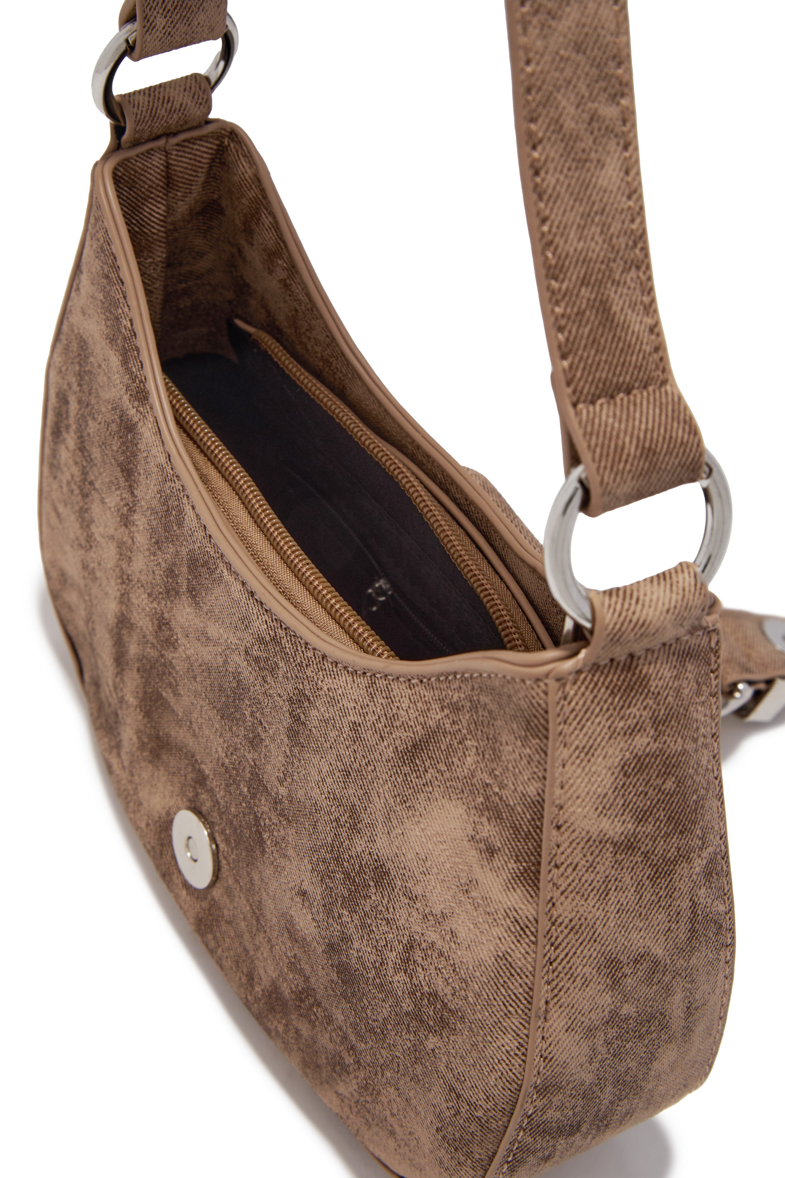 Brynn Buckle Strap Shoulder Bag - Nude