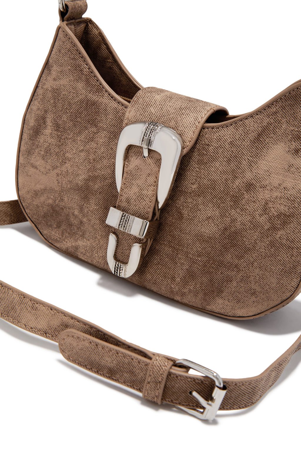 Brynn Buckle Strap Shoulder Bag - Nude